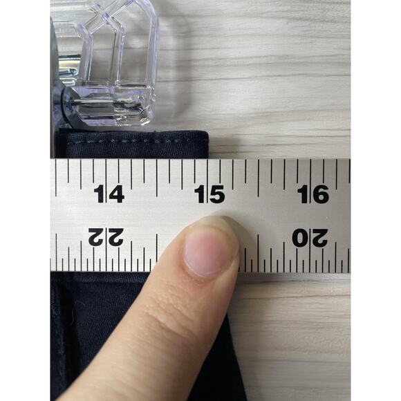 Gloria Vanderbilt Pants Womens 8P Petite Navy Violet Capri Stretch Button Hem - Picture 4 of 14